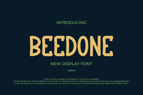Beedone: A Sweet, Playful Display Font for Editorial Charm